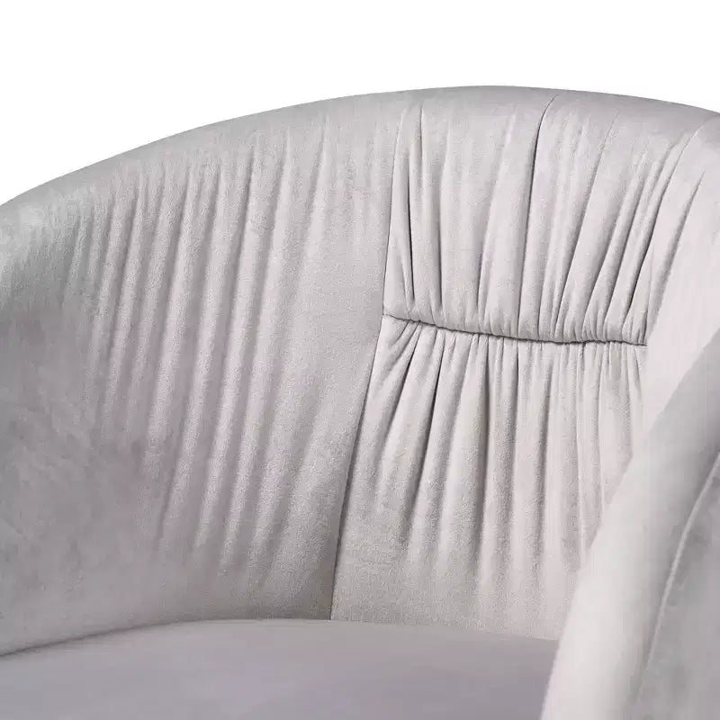Contemporary Glam and Luxe Velvet Fabric and Metal Swivel Office Chair