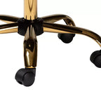 Contemporary Glam and Luxe Velvet Fabric and Metal Swivel Office Chair
