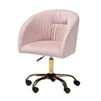 Contemporary Glam and Luxe Velvet Fabric and Metal Swivel Office Chair