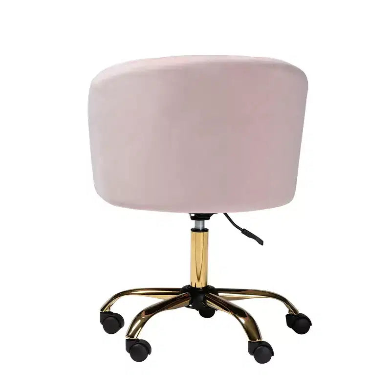 Contemporary Glam and Luxe Velvet Fabric and Metal Swivel Office Chair