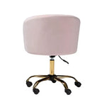 Contemporary Glam and Luxe Velvet Fabric and Metal Swivel Office Chair