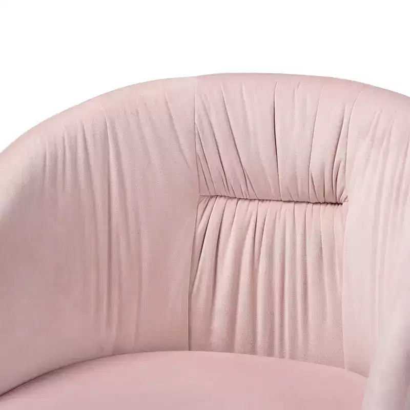Contemporary Glam and Luxe Velvet Fabric and Metal Swivel Office Chair