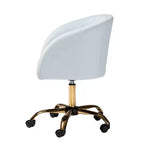Contemporary Glam and Luxe Velvet Fabric and Metal Swivel Office Chair