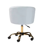 Contemporary Glam and Luxe Velvet Fabric and Metal Swivel Office Chair