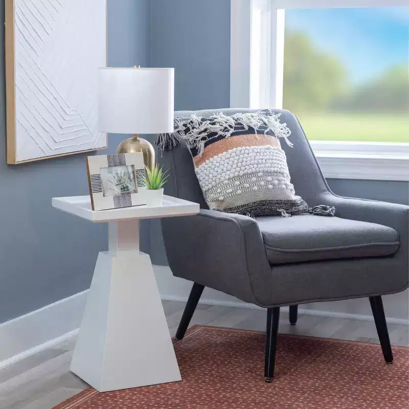 22.5" Contemporary Geometric Side Accent Table