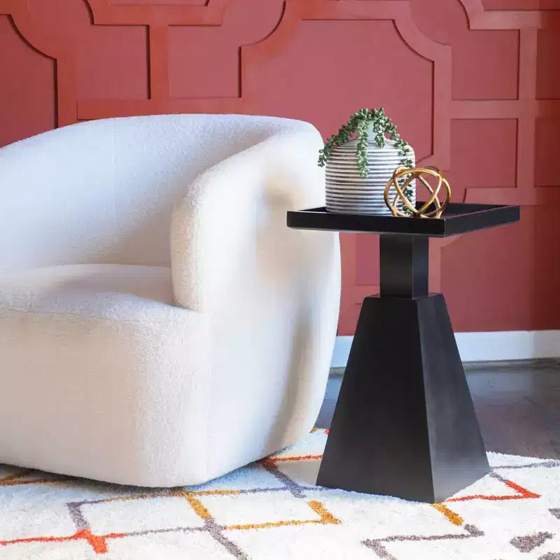 22.5" Contemporary Geometric Side Accent Table