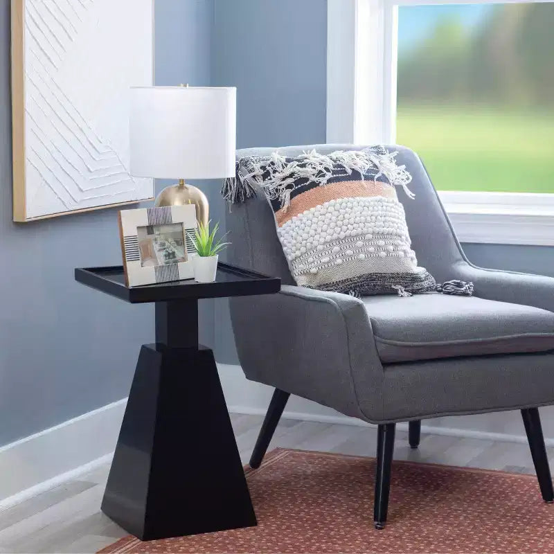 22.5" Contemporary Geometric Side Accent Table
