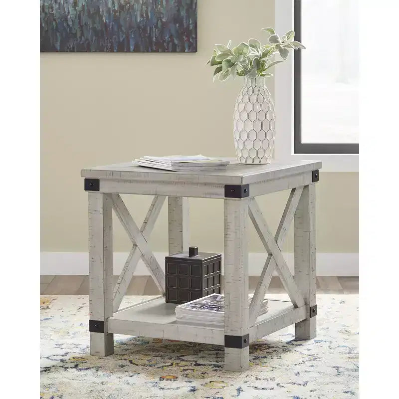 Casual End Table Whitewash