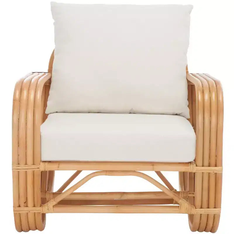 Beia Accent Chair W/ Cushion - ACH6521A - White/Natural - Safavieh