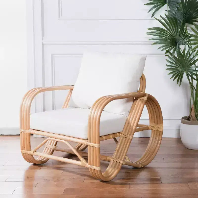 Accent Chair W/ Cushion - White/Natural