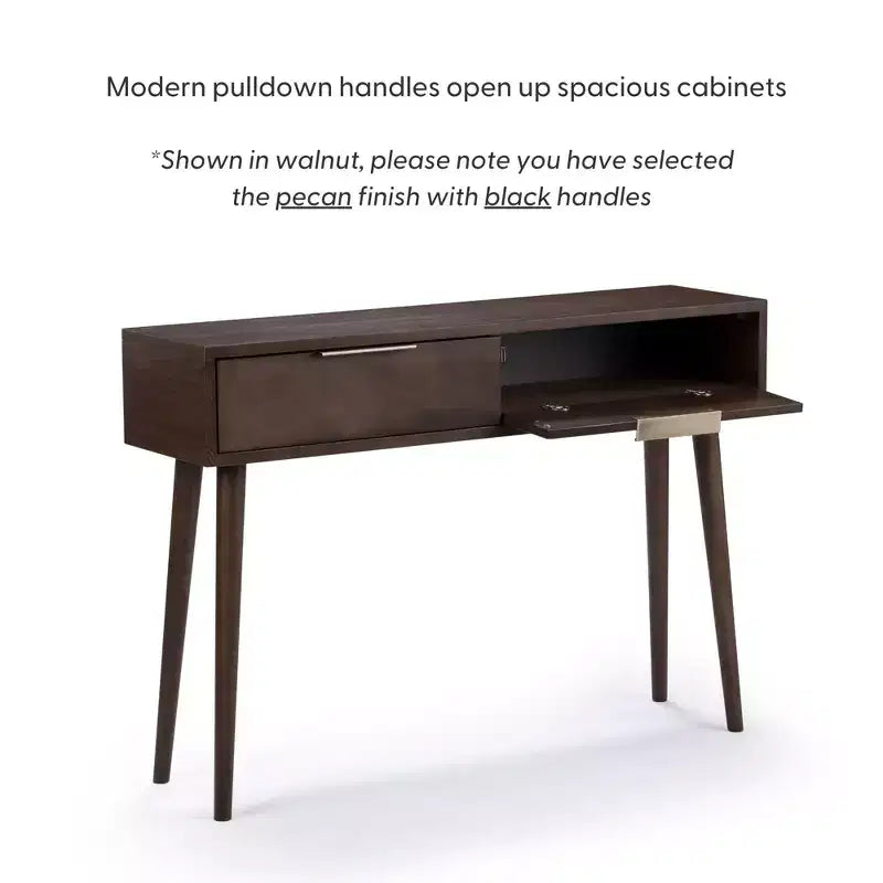 Mid Century Modern Console Table with Storage Shelves, Entryway Table, Narrow Console Table
