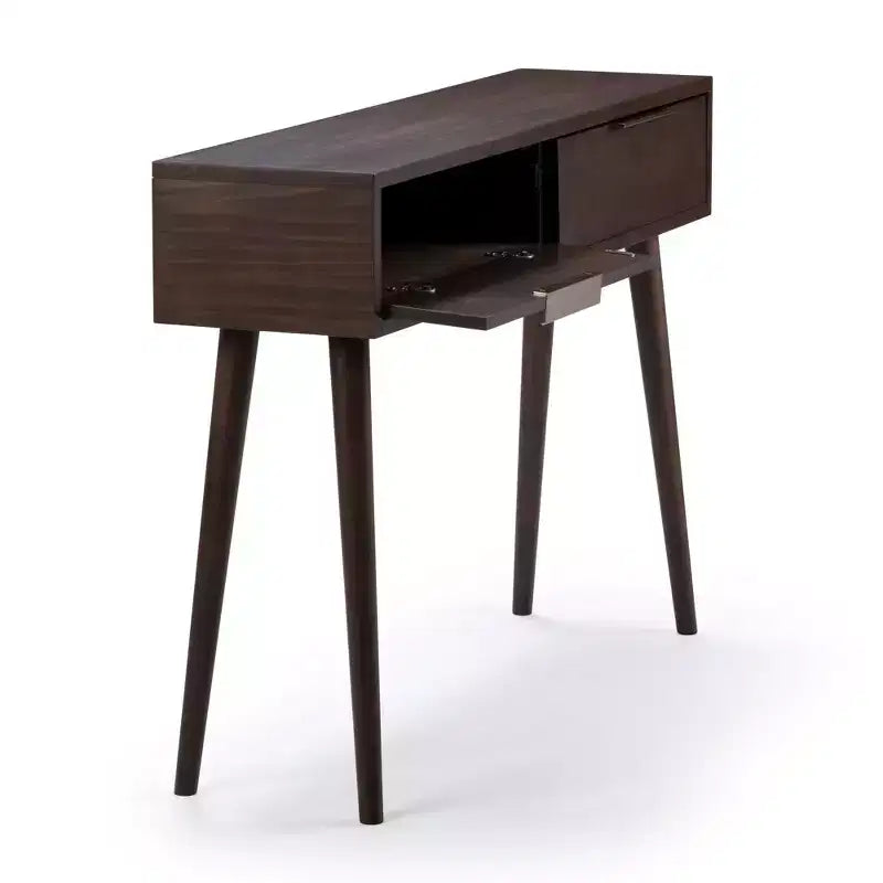 Mid Century Modern Console Table with Storage Shelves, Entryway Table, Narrow Console Table