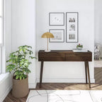 Mid Century Modern Console Table with Storage Shelves, Entryway Table, Narrow Console Table