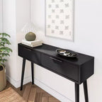 Mid Century Modern Console Table with Storage Shelves, Entryway Table, Narrow Console Table