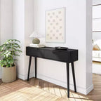 Mid Century Modern Console Table with Storage Shelves, Entryway Table, Narrow Console Table