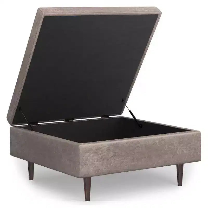 Mid Century Large Square Coffee Table Storage Ottoman