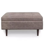 Mid Century Large Square Coffee Table Storage Ottoman