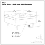 Mid Century Large Square Coffee Table Storage Ottoman