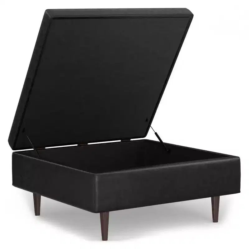 Mid Century Large Square Coffee Table Storage Ottoman