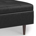 Mid Century Large Square Coffee Table Storage Ottoman