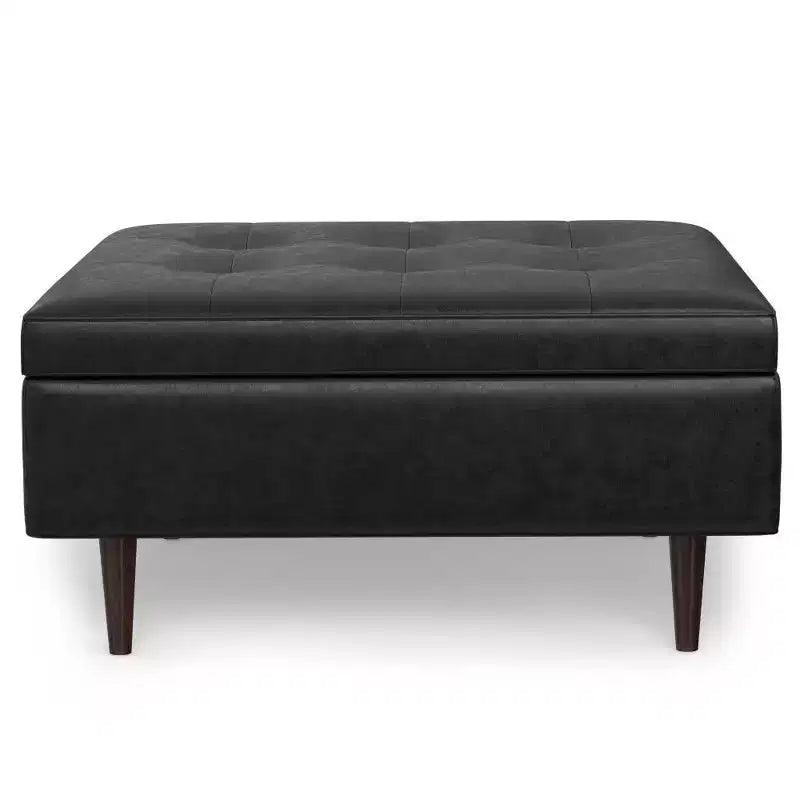 Mid Century Large Square Coffee Table Storage Ottoman