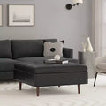 WyndenHall Blanchette Mid Century Large Square Coffee Table Storage Ottoman
