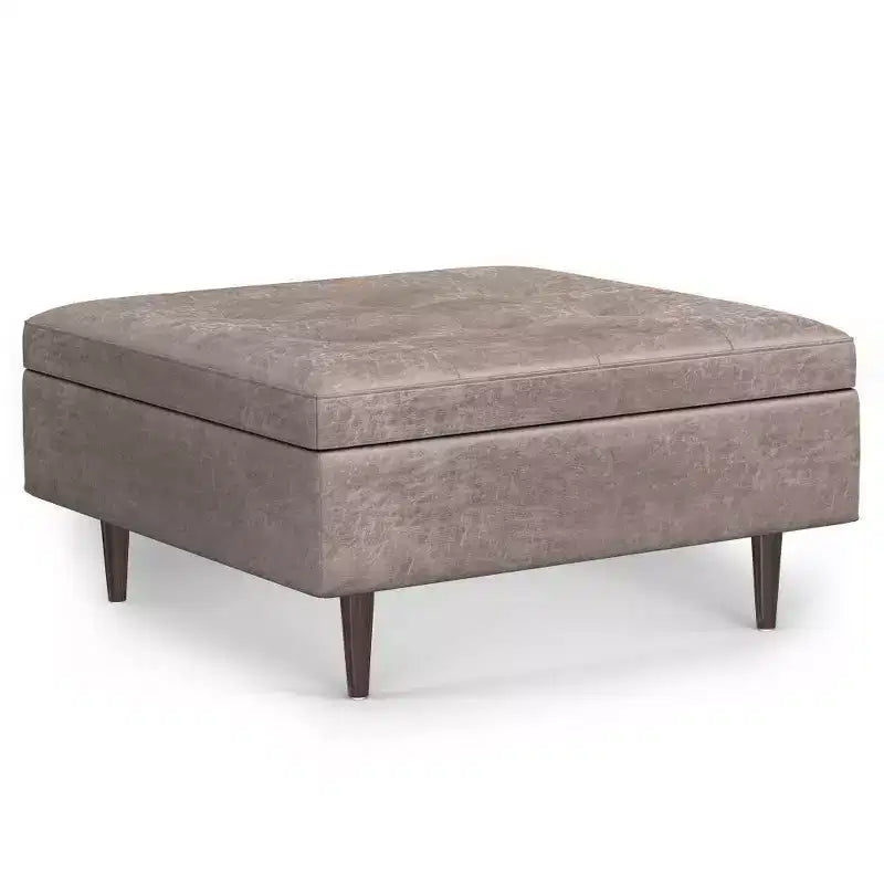 Mid Century Large Square Coffee Table Storage Ottoman