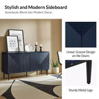 63" 4-Door Sideboard with Hidden Drawers, Wine Rack & Adjustable Shelves