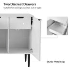 63" 4-Door Sideboard with Hidden Drawers, Wine Rack & Adjustable Shelves