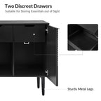 63" 4-Door Sideboard with Hidden Drawers, Wine Rack & Adjustable Shelves