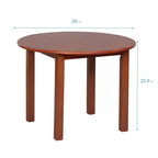 30in x 30in Round Hardwood Table with 22in Legs, Children's Furniture