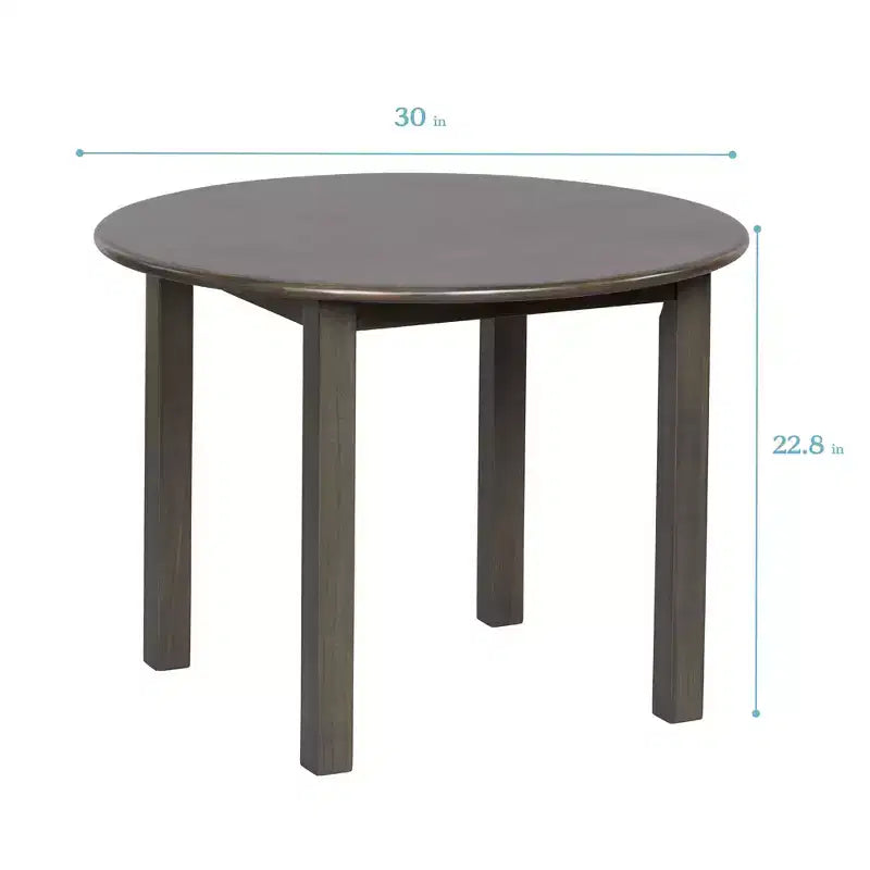 30in x 30in Round Hardwood Table with 22in Legs, Children's Furniture
