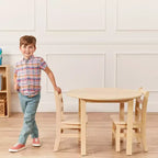 30in x 30in Round Hardwood Table with 22in Legs, Children's Furniture