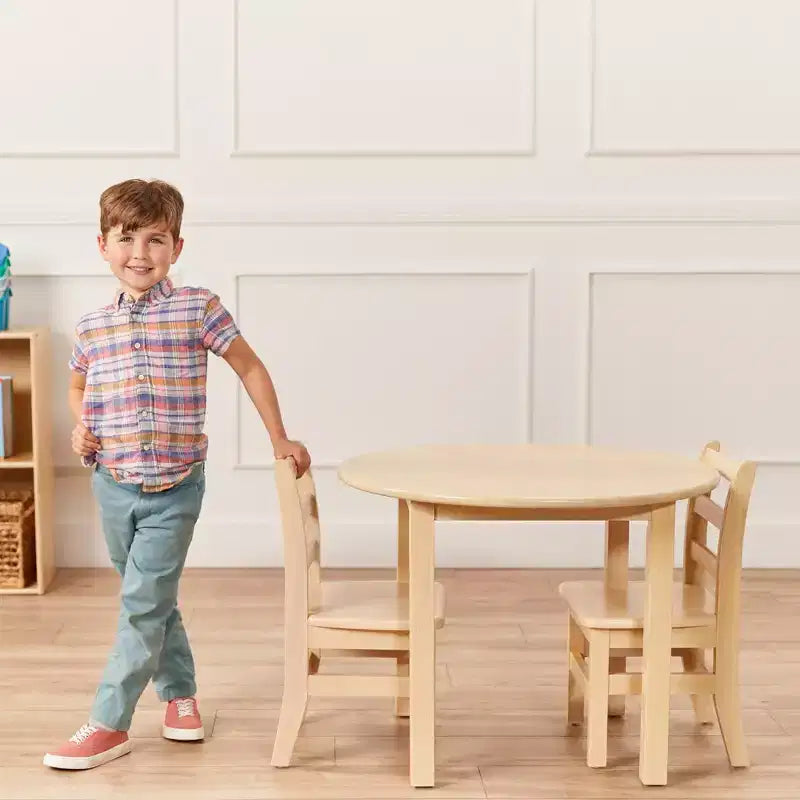 30in x 30in Round Hardwood Table with 22in Legs, Children's Furniture