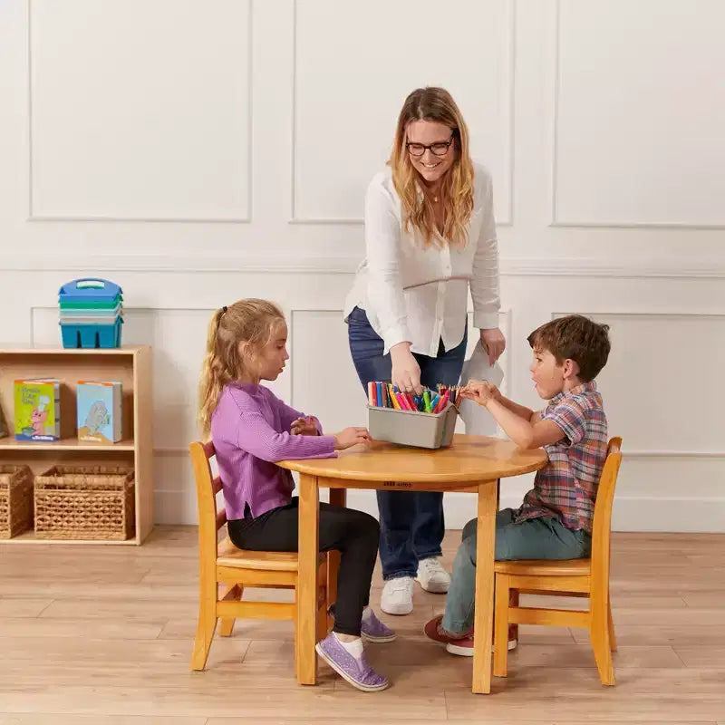 30in x 30in Round Hardwood Table with 22in Legs, Children's Furniture