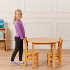 30in x 30in Round Hardwood Table with 22in Legs, Children's Furniture