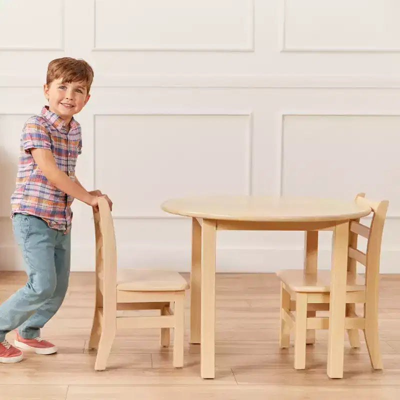 30in x 30in Round Hardwood Table with 22in Legs, Children's Furniture