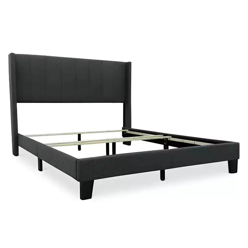 Home Design Cranston Panel Bed Charcoal Gray