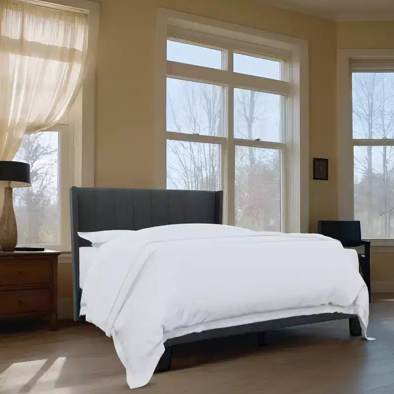 Panel Bed Charcoal Gray