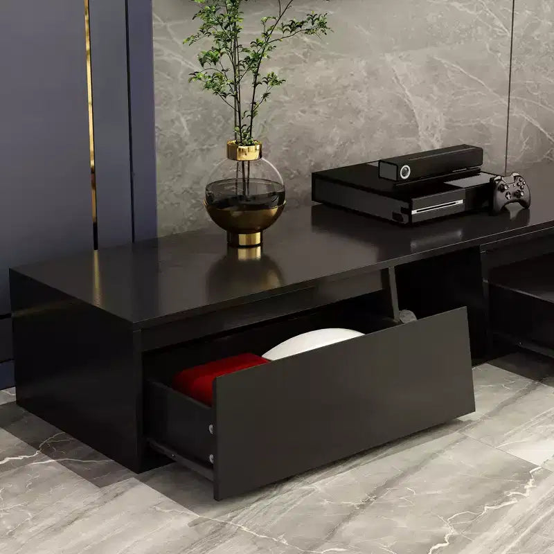 Extendable Entertainment Center With 4 Storage Drawers