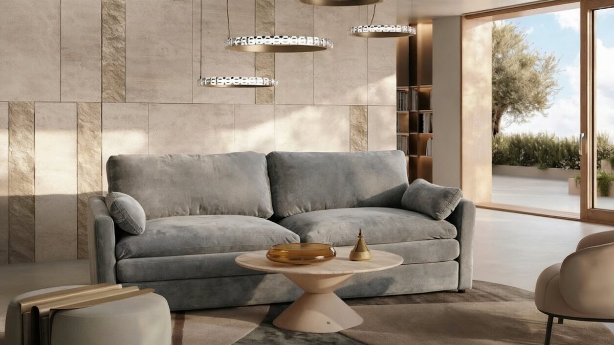 68.1" Cozy Upholstered Loveseat Sofa – Double Cushion Couch for Living Room, Light Gray